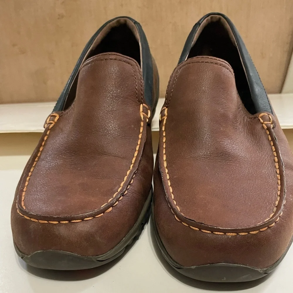 Merrell Loafers Men's 8.5 Throttle Moc Mid Brown Leather Casual Comfort 886040